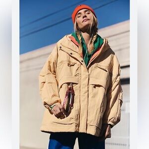 NWT FP Movement Free People Light Orange Billie Boxy Utility Jacket XS